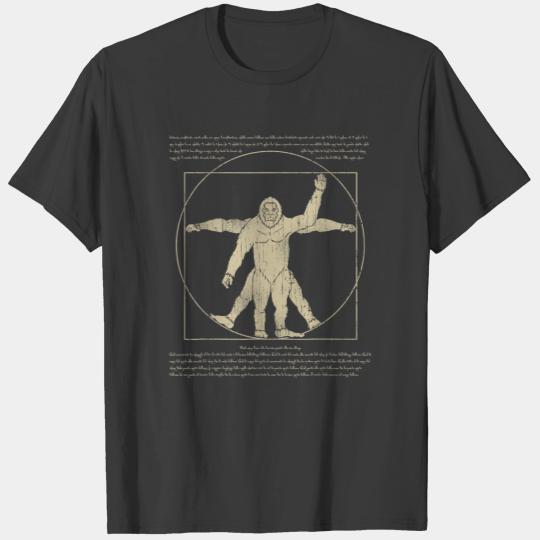 Bigfoot Vitruvian Man Funny Sasquatch T-shirt