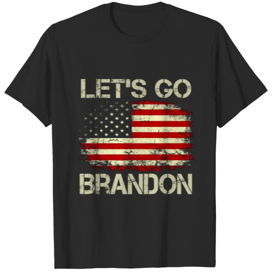 Discover Lets go Brandon Brandon Anti Biden American Flag T-shirt