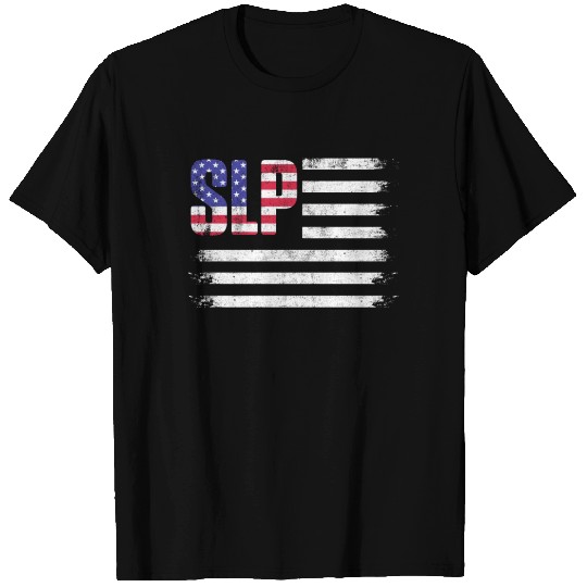 Speech Pathology Therapy USA Flag Autism T-shirt