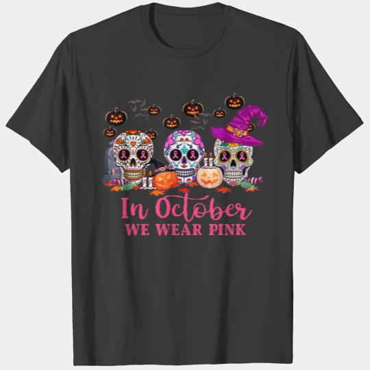 In October We Wear Pink Pumpkin Breast Cancer Awar T-shirt