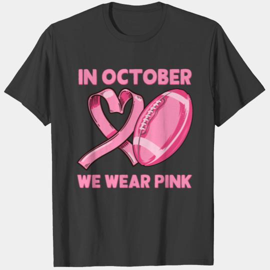 Pink Out Fotball Mom Breast Cancer Awareness T-shirt