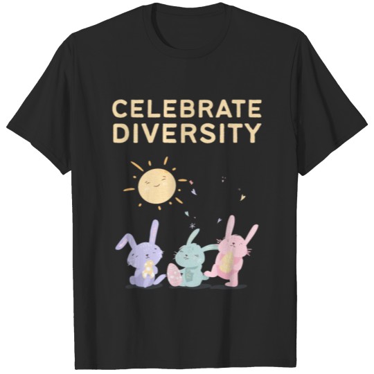Discover Bunny Rabbits Celebrate Diversity T-shirt