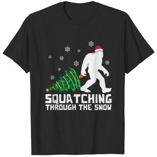 Discover Christmas Gift Bigfoot Squatching Through The Snow T-shirt