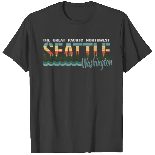 Distressed Retro Seattle Wa Pacific Northwest Shir T-shirt