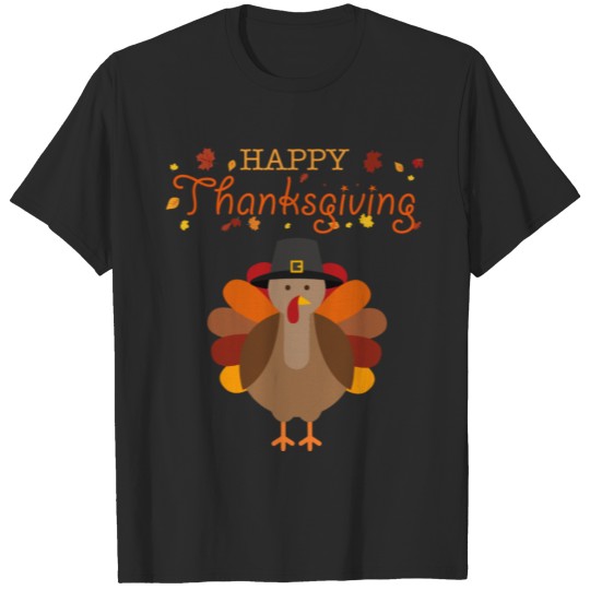 Discover Cute Pilgrim Turkey Happy Thanksgiving T-shirt