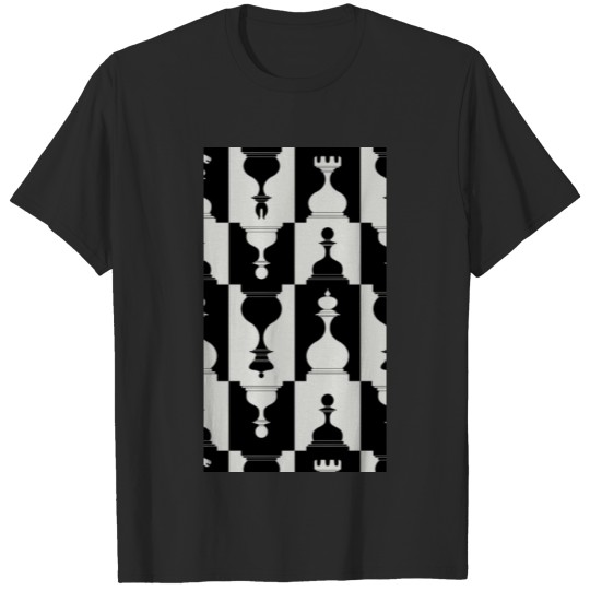 Discover Chess Black And White Pattern Design T-shirt