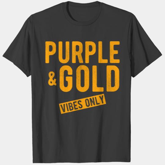 Purple Gold Distressed Quote High School Football T-shirt