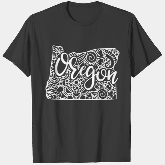 Oregon State Mandala USA America Pretty Floral T-shirt