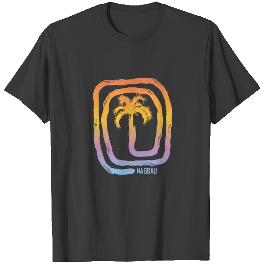 Cool Nassau Bahamas Beach Palm Tree Vacation T-shirt