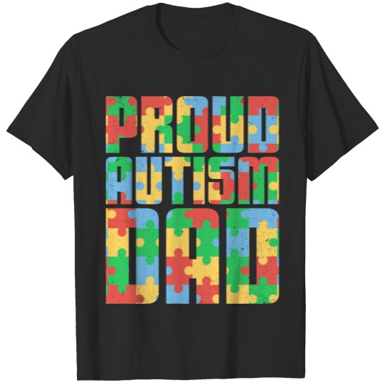 Discover Autism Dad Fathers Day Autistic Awareness Gift T-shirt