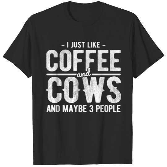 Discover Farm Farming I Just Like Coffee 3 People And Cow T-shirt
