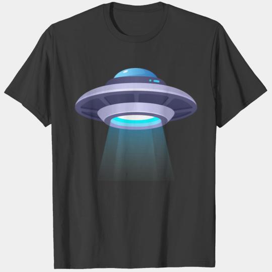 alien spaceships ufo with blue T-shirt