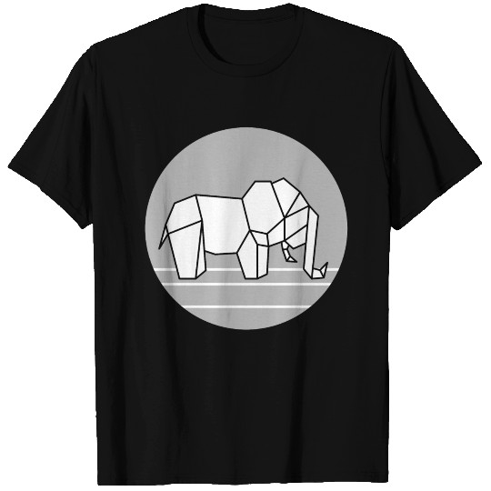 Origami grey elephant T-shirt