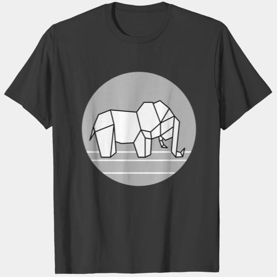 Origami grey elephant T-shirt