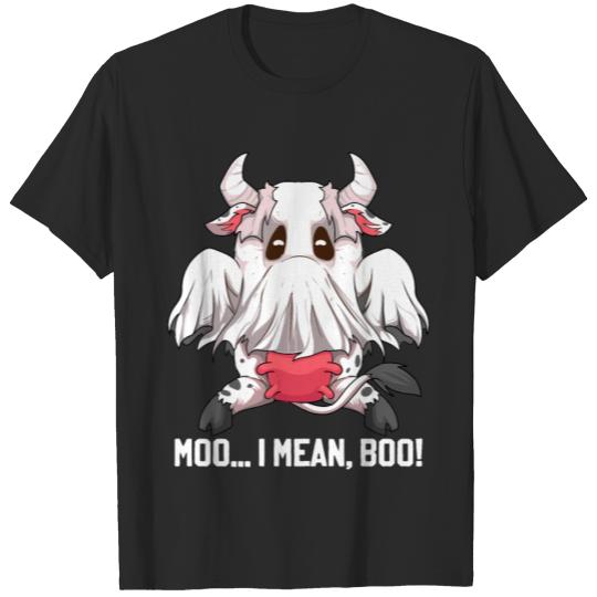 Discover Moo I Mean Boo Ghost Cow Funny Halloween Costume B T-shirt