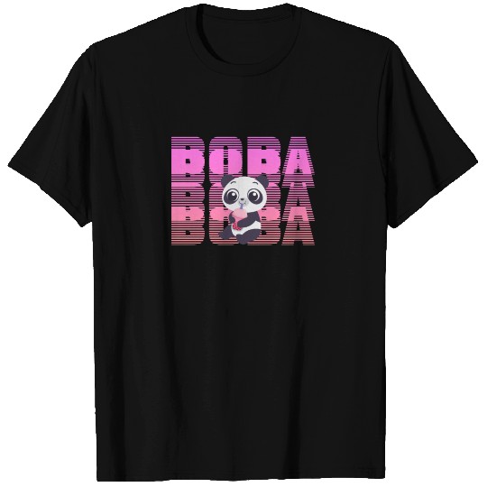 Panda Bear Drinking Boba / Cute Kawaii Bubble Tea T-shirt