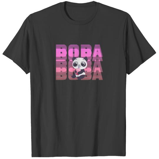 Panda Bear Drinking Boba / Cute Kawaii Bubble Tea T-shirt