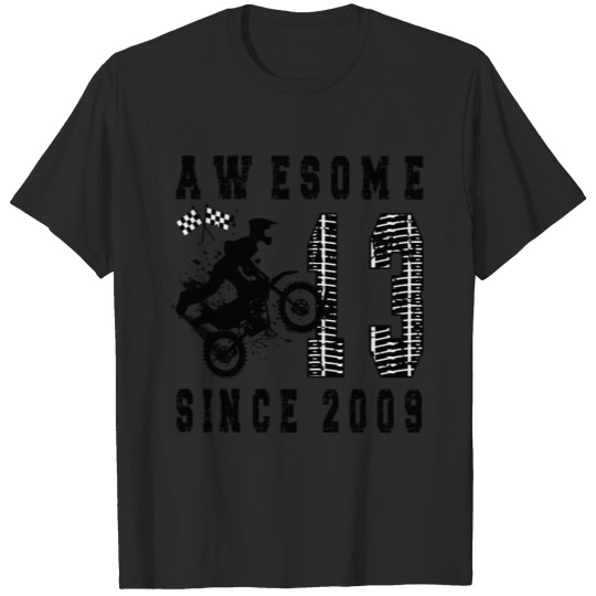 Discover 13th Birthday Gift Dirt Bike Boy Born in 2009 T-shirt