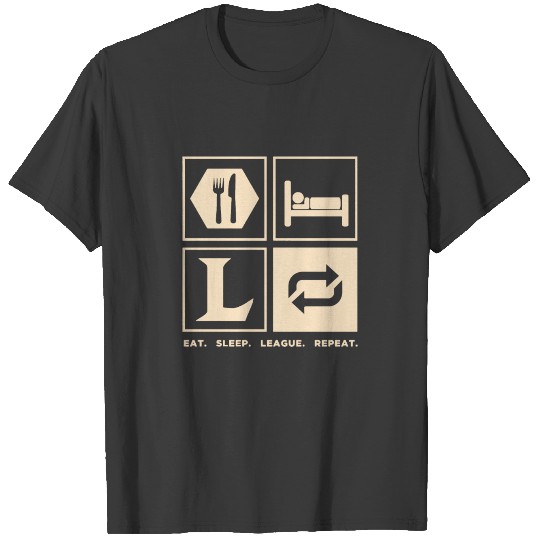 League Of Legends Eat Sleep League Repeat T-shirt