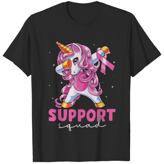 Support Squad Breast Cancer Awareness Pink Unicorn T-shirt
