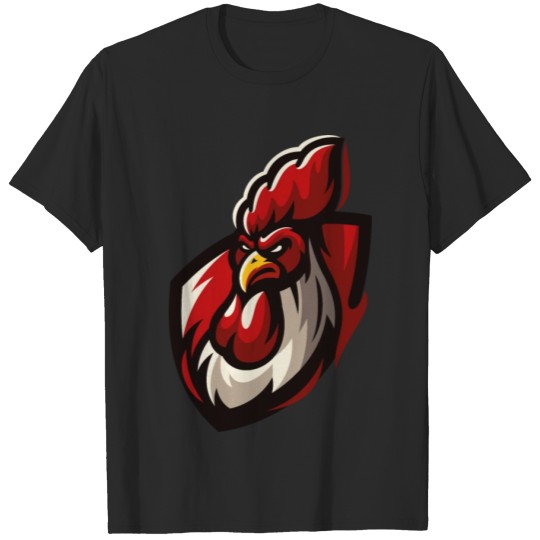 Discover Cartoon rooster cock chicken bird pet vector image T-shirt