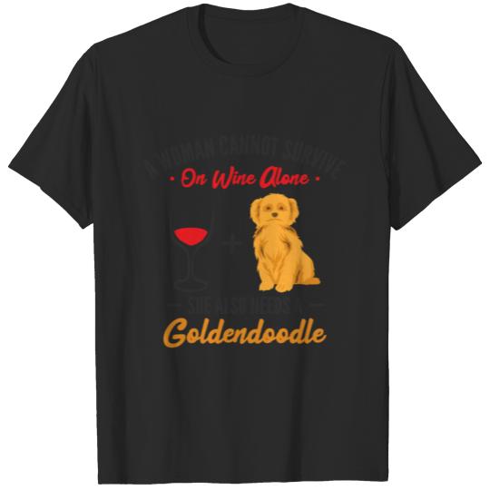 Discover A Woman Cannot Survive Golden Retriever Dog T-shirt