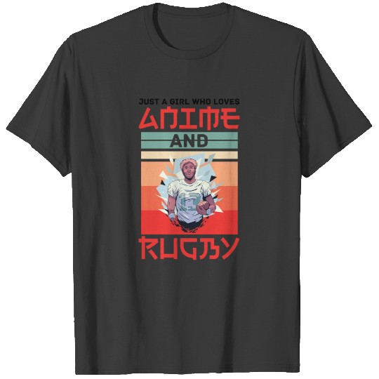 Discover Girl Loves Anime And Rugby American Football Otaku T-shirt