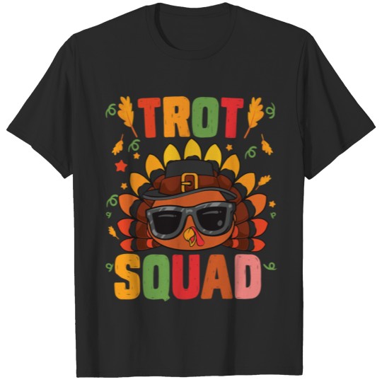 Discover Trot Squad Thanksgiving Turkey Running Marathon T-shirt