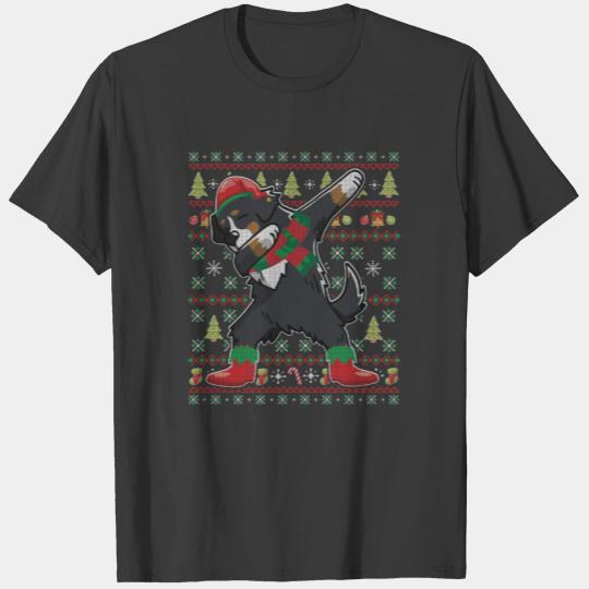 Bernese Mountain Dog ELF Costume Ugly Christmas T-shirt