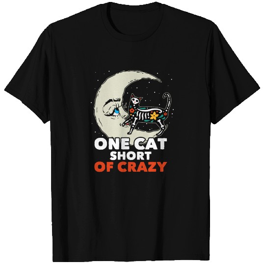Cat Crazy Sugar Skull Moon Mexican Chicano T-shirt
