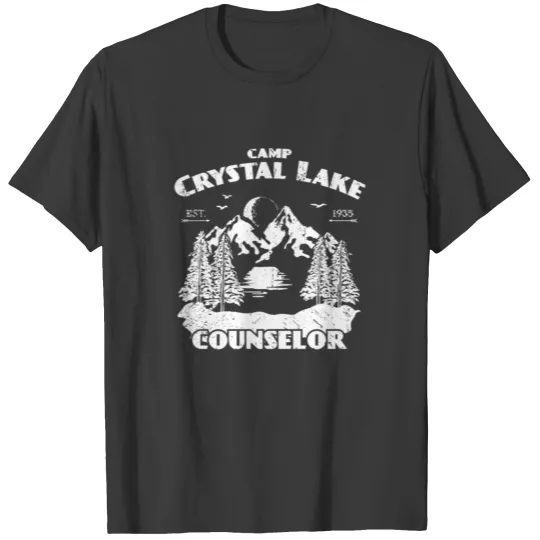 Vintage Camp Camping Crystal Lake Counselor T-shirt