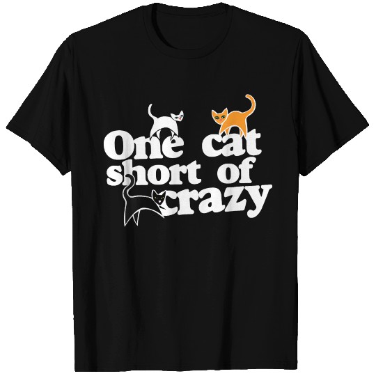 Womens One cat short of CRAZY V Neck T Shirt T-shirt