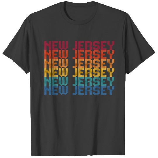 New jersey Repeated, Mirror Words, Retro T Shirt T-shirt