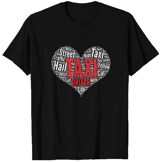 Taxi driver Heart Shape Word Cloud Design product T-shirt