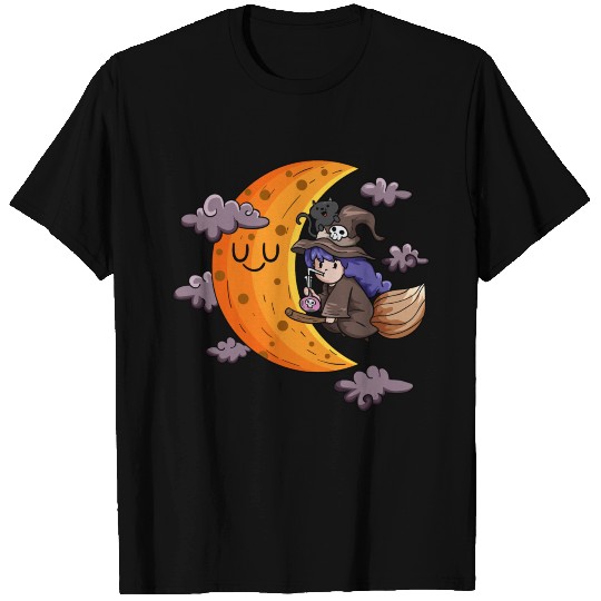 Flying Witch and Moon T-shirt