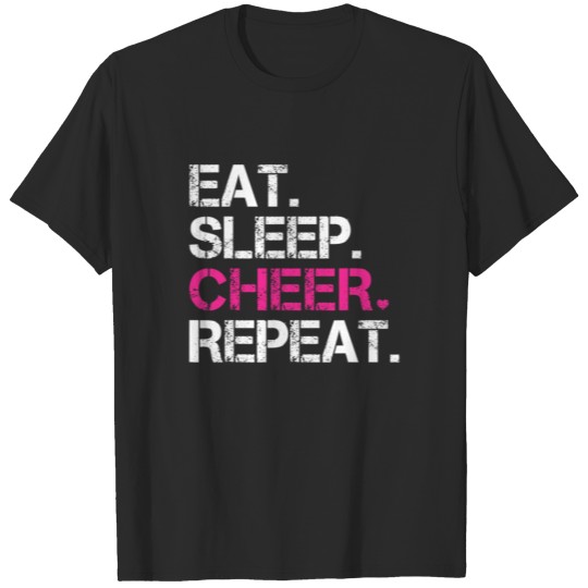 Discover Eat Sleep Cheer Repeat Cheerleading Cheerleader T-shirt