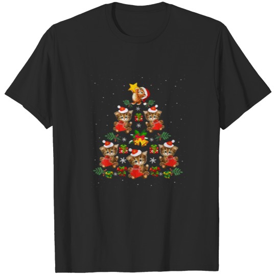 Discover Cat Christmas Tree Cute Graphic T-shirt