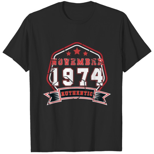 Discover Born November 1974 Retro T-shirt