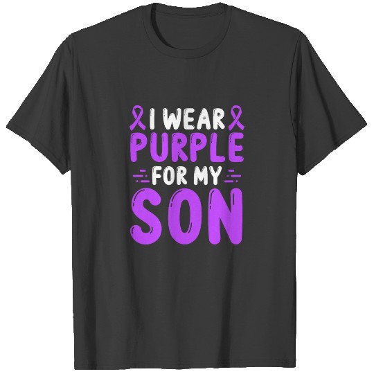 Overdose Awareness I wear purple for my Son Ribbon T-shirt