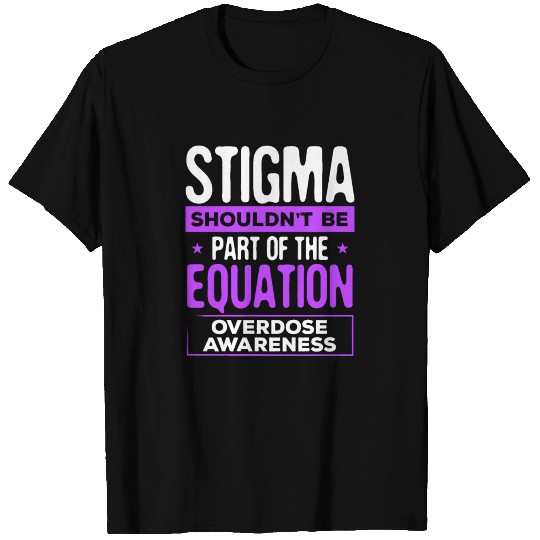 Overdose Awareness Stigma Warrior Purple Ribbon T-shirt
