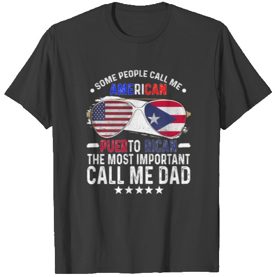 Puerto Rican American Dad Fathers Day Papa Cuba T-shirt