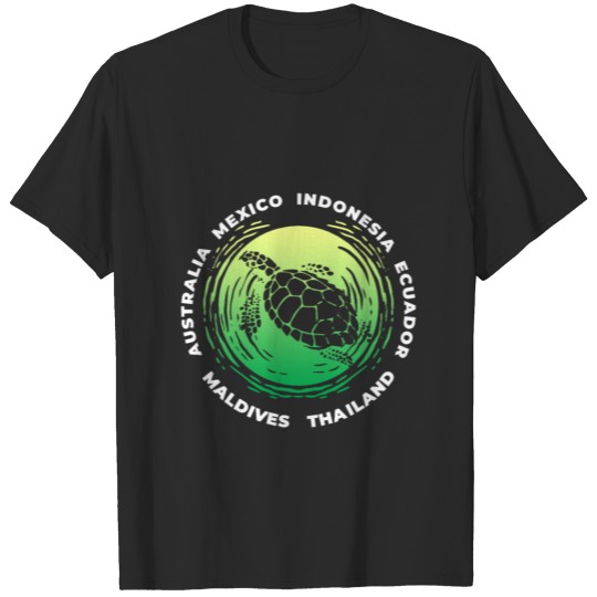Discover Turtles Worldwide Countries Travel Diving T-shirt