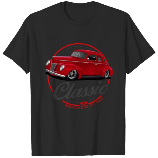 Discover 1940 Red American Hot Rod T-shirt