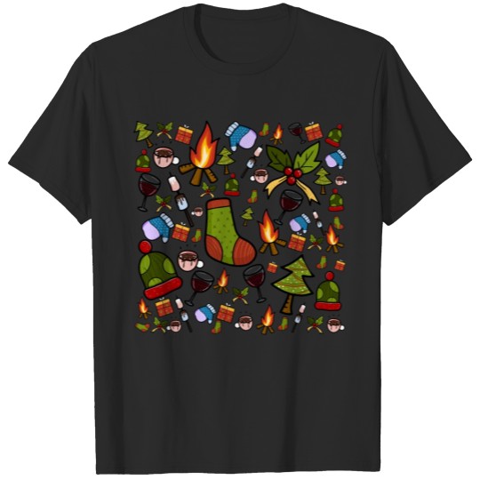 Discover christmas santa claus pattern T-shirt