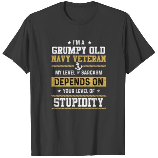 Grumpy Old Veteran Shirt Pride Navy Sarcasm, Retir T-shirt