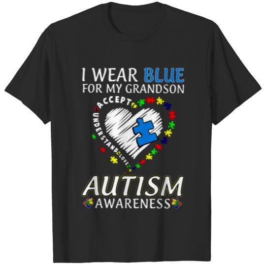 Discover I Wear Blue For My Grandson - Autism Awareness T-shirt