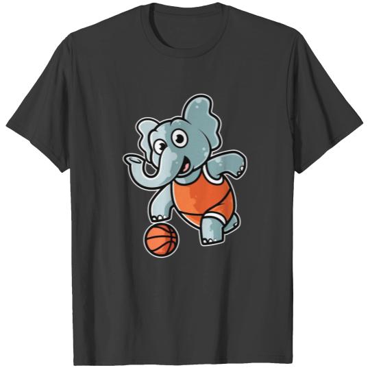 Elephant Basketball Game Day Funny Team Sports T-shirt
