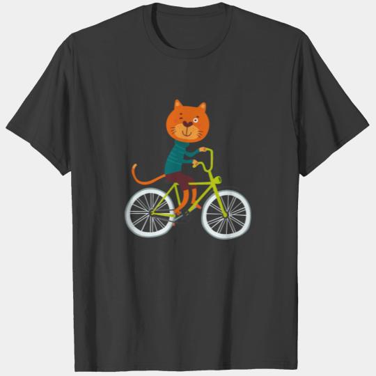 Cat Bike Cycling Bicycle Cute Cat Lover T-shirt