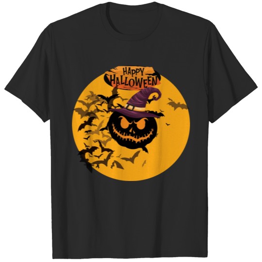 Discover Pumpkin Crazy Smile Halloween T-shirt