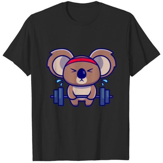 Discover Cute Koala Lifting Barbell T-shirt